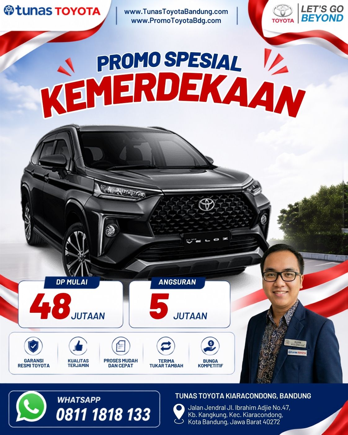promo toyota veloz dp 48 juta spesial kemerdekaan agustus 2026 - dealer tunas toyota bandung kiara condong