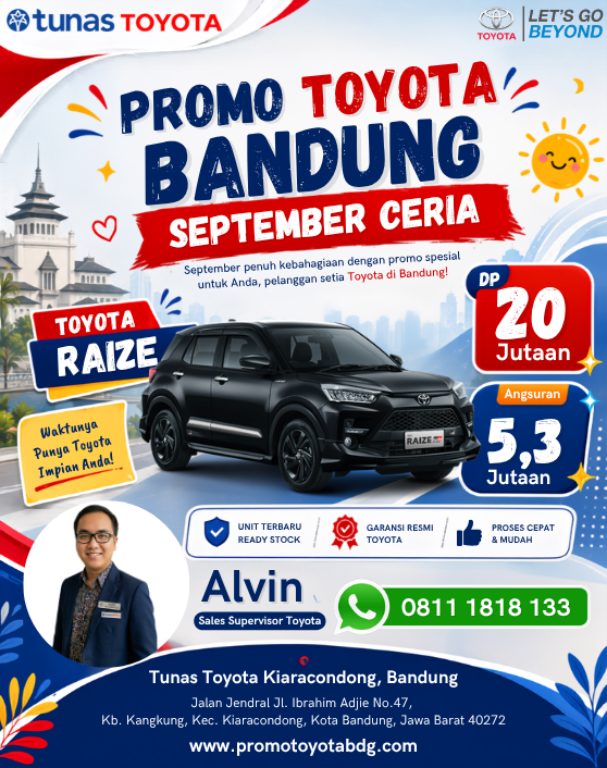 PROMO TOYOTA RAIZE DP 20 JUTAAN SEPTEMBER - DEALER TUNAS TOYOTA KIARACONDONG BANDUNG