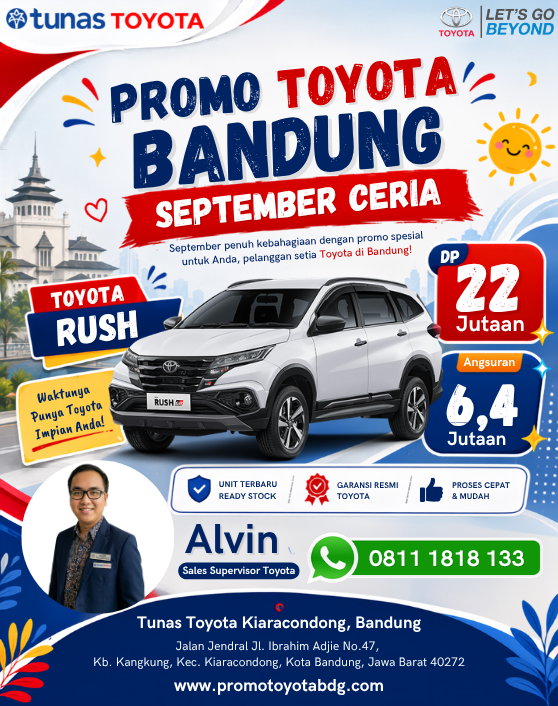 PROMO TOYOTA RUSH DP 22 JUTAAN SEPTEMBER - DEALER TUNAS TOYOTA KIARACONDONG BANDUNG